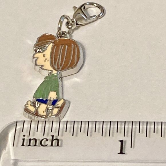 Peanuts Snoopy Peppermint Patty Clip On Charm Zipper Pull Purse Charm Signed - Picture 7 of 8
